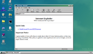 A screenshot of InternetE displaying the start page